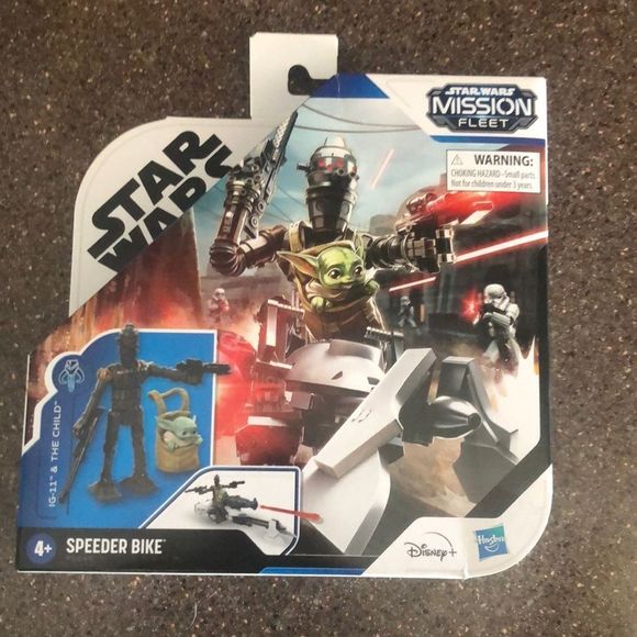 STAR WARS MISSION FLEET IG-11 & CHILD SPEEDER BIKE 2.5” FIGURE SET! - Picture 1 of 3